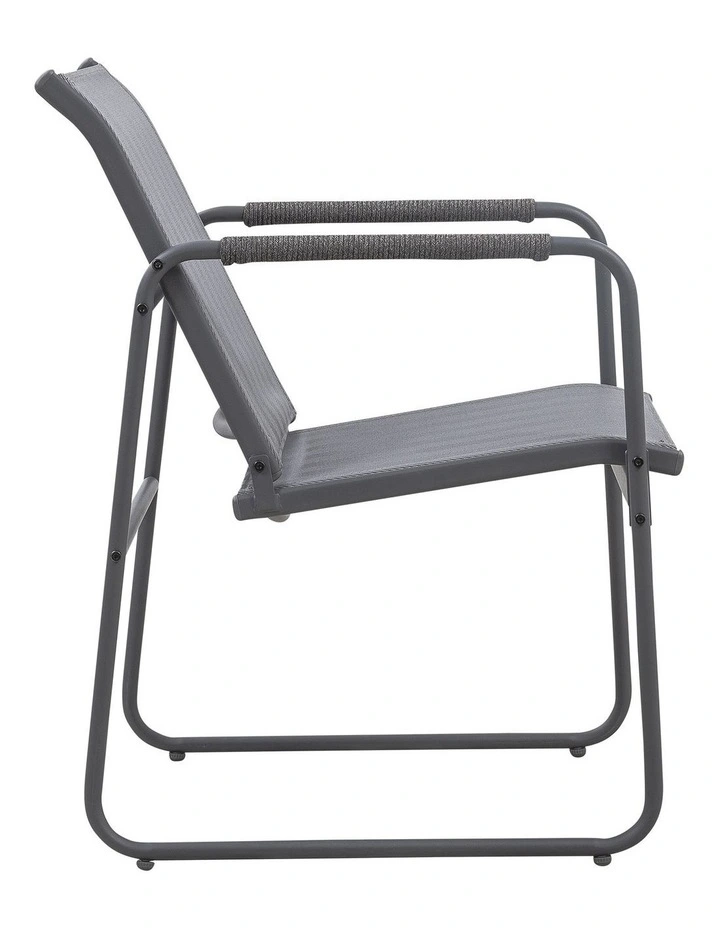 Delilah Outdoor Patio Set Balcony Garden 3 Piece Charcoal image 4