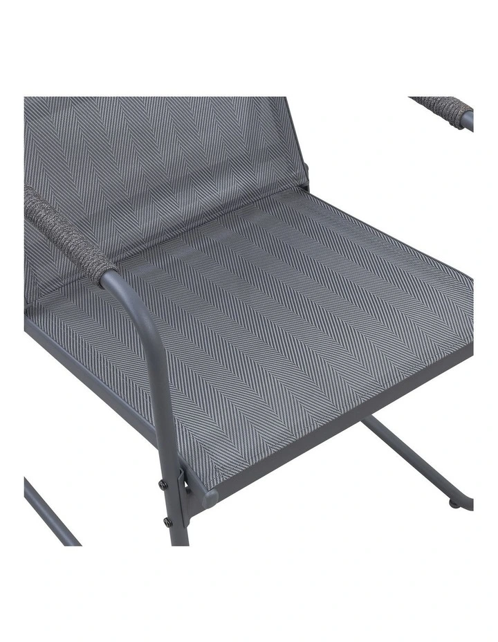 Delilah Outdoor Patio Set Balcony Garden 3 Piece Charcoal image 6