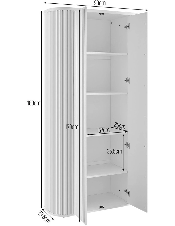 Orla Tall Cabinet Storage 2 Doors White image 7