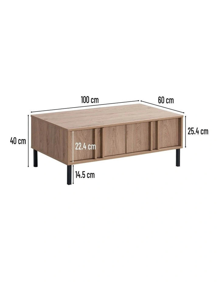 Effie Coffee Table 2 Drawers Oak image 6