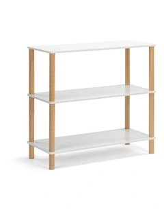 Seth Open Shelf Unit Shelving Display Rectangular 3 Levels White and Oak