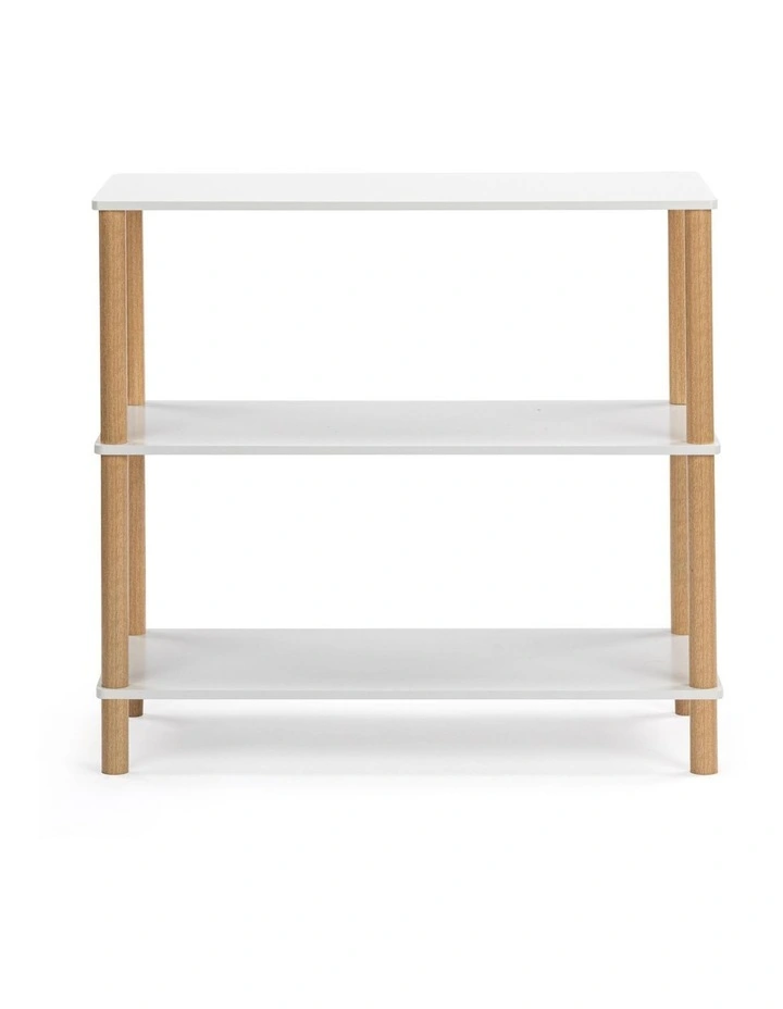 Seth Open Shelf Unit Shelving Display Rectangular 3 Levels White and Oak image 4