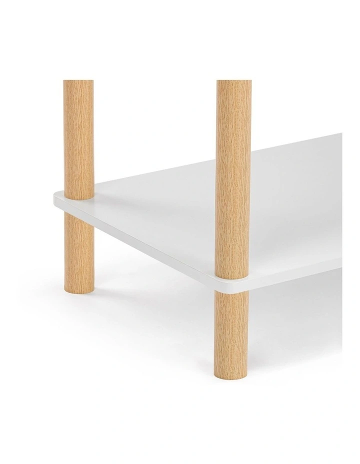 Seth Open Shelf Unit Shelving Display Rectangular 3 Levels White and Oak image 6