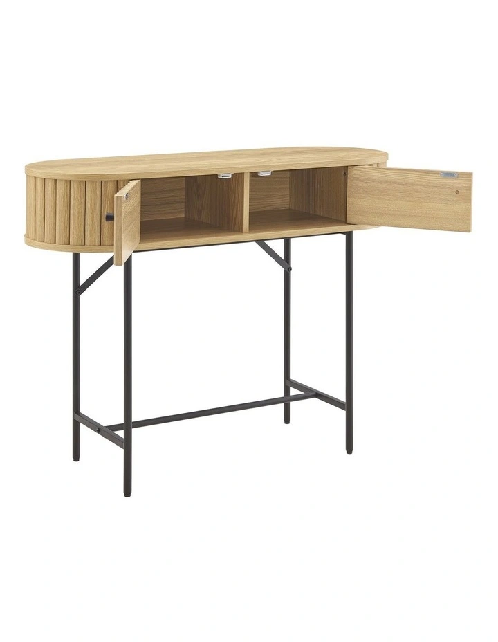 Mariella Console Table Hallway Unit 2 Doors Oak image 5