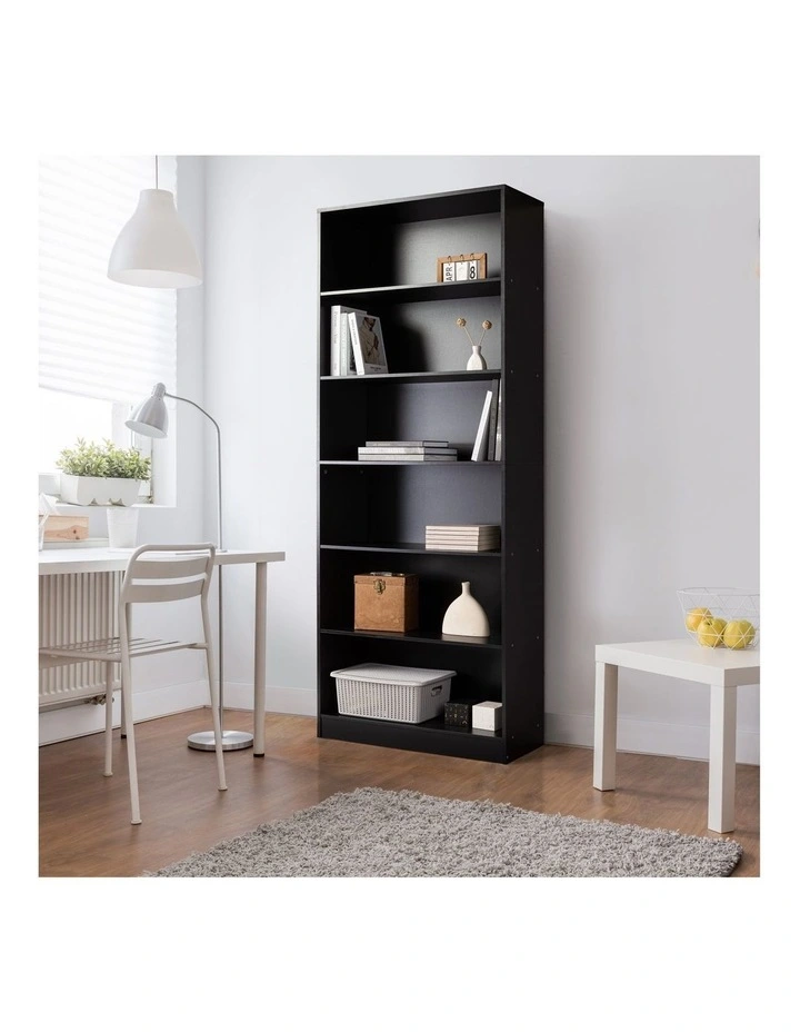 Belle Bookshelf Display Cabinet 6 Tier Bookcase Storage Display Shelf 78cm Black image 3