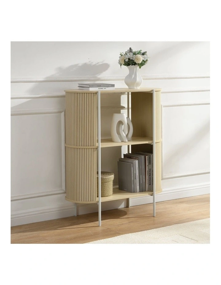 Mia Bookcase Open Shelving 2 Tier Light Oak and White image 3