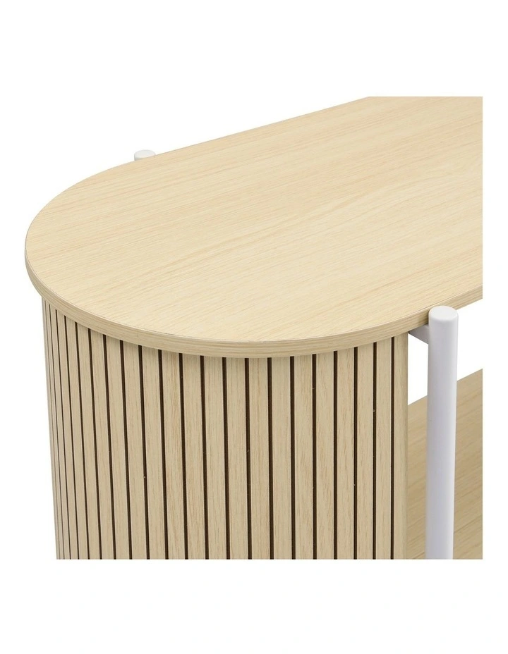Mia Bookcase Open Shelving 2 Tier Light Oak and White image 4