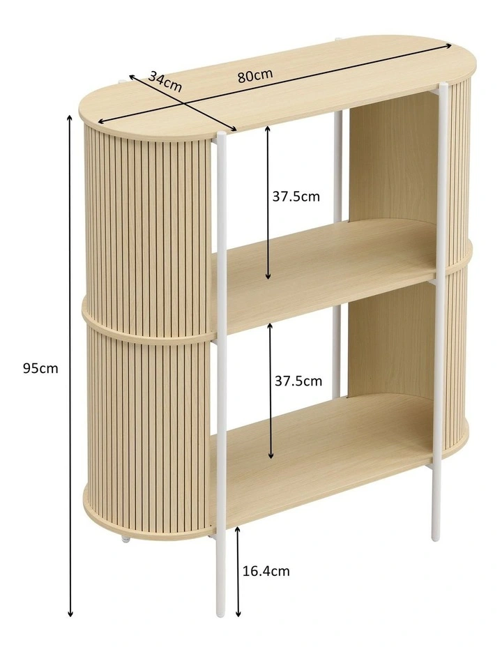 Mia Bookcase Open Shelving 2 Tier Light Oak and White image 7