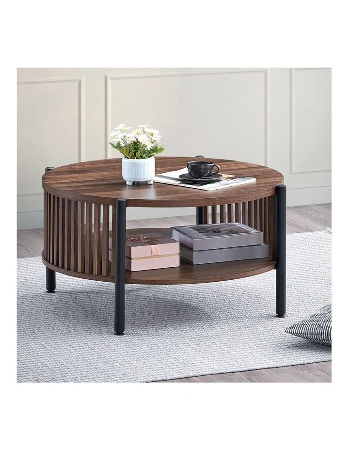Paula Coffee Table Round 80cm Walnut image 2
