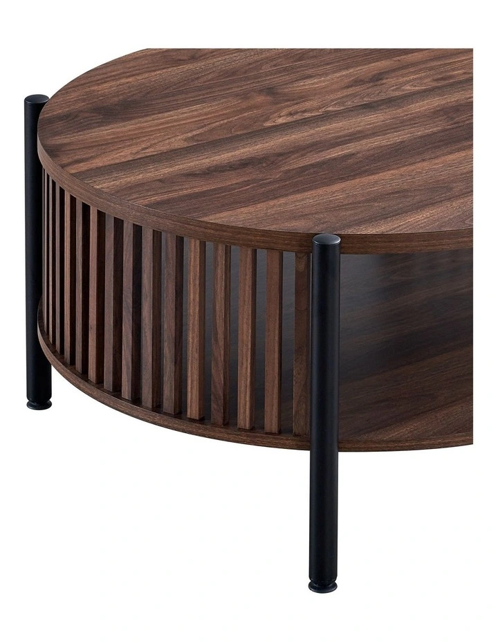 Paula Coffee Table Round 80cm Walnut image 4