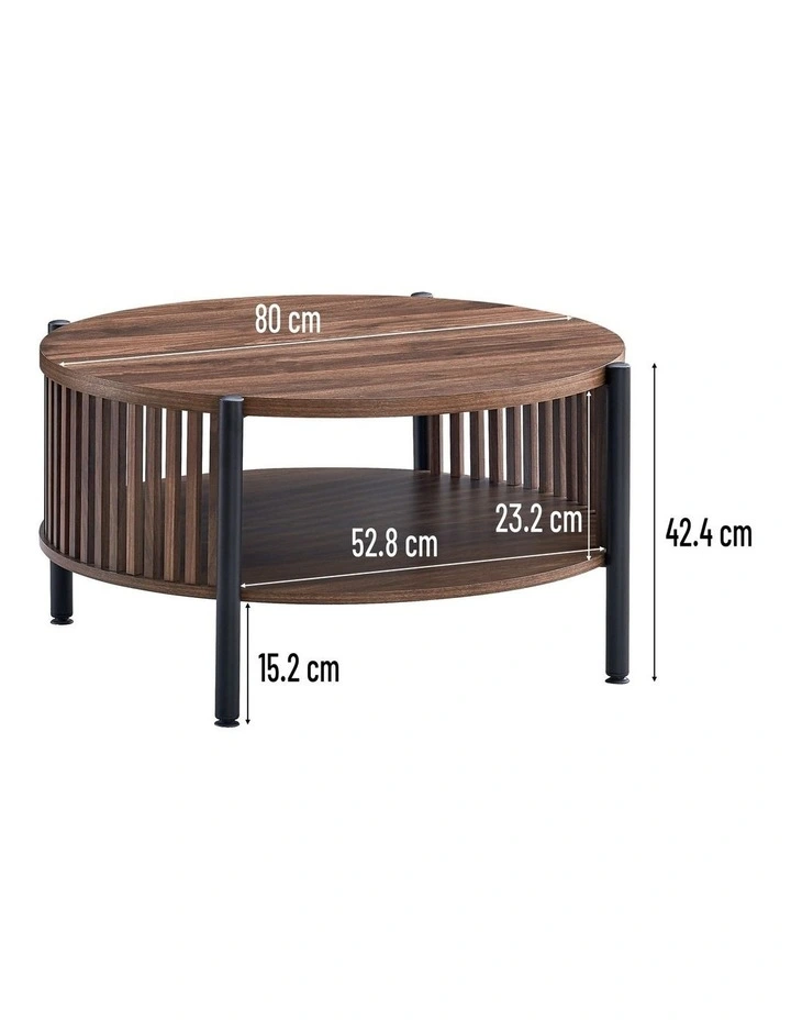 Paula Coffee Table Round 80cm Walnut image 5