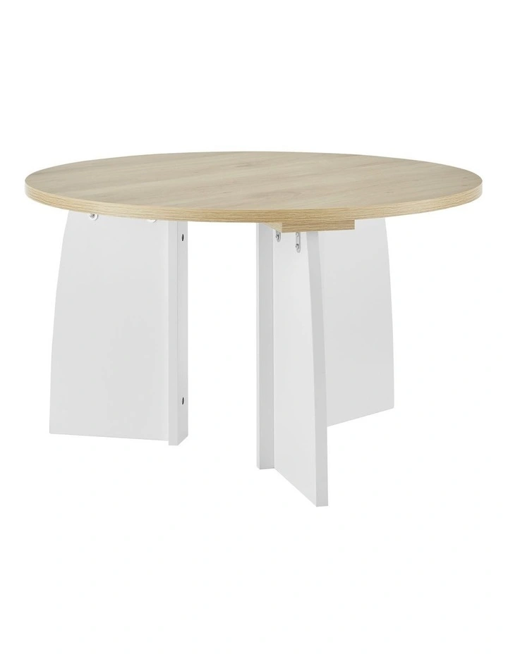 Terra Coffee Table Round Oak and White image 3