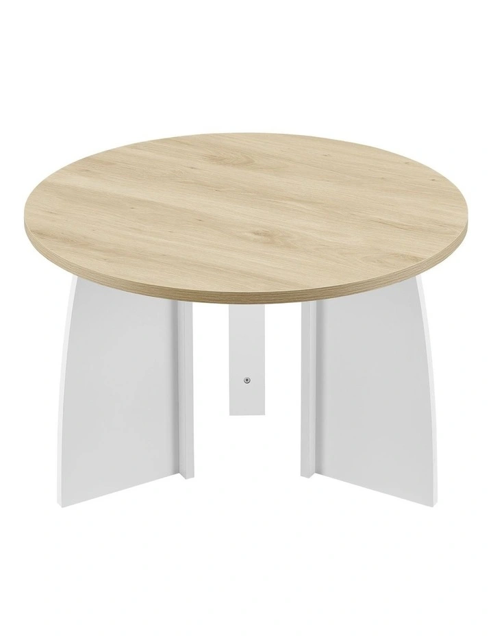 Terra Coffee Table Round Oak and White image 4