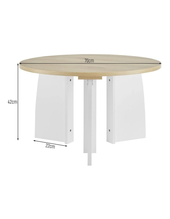 Terra Coffee Table Round Oak and White image 7