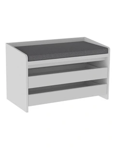 Kofi Shoe Cabinet Seat Bench 2 Drawers White