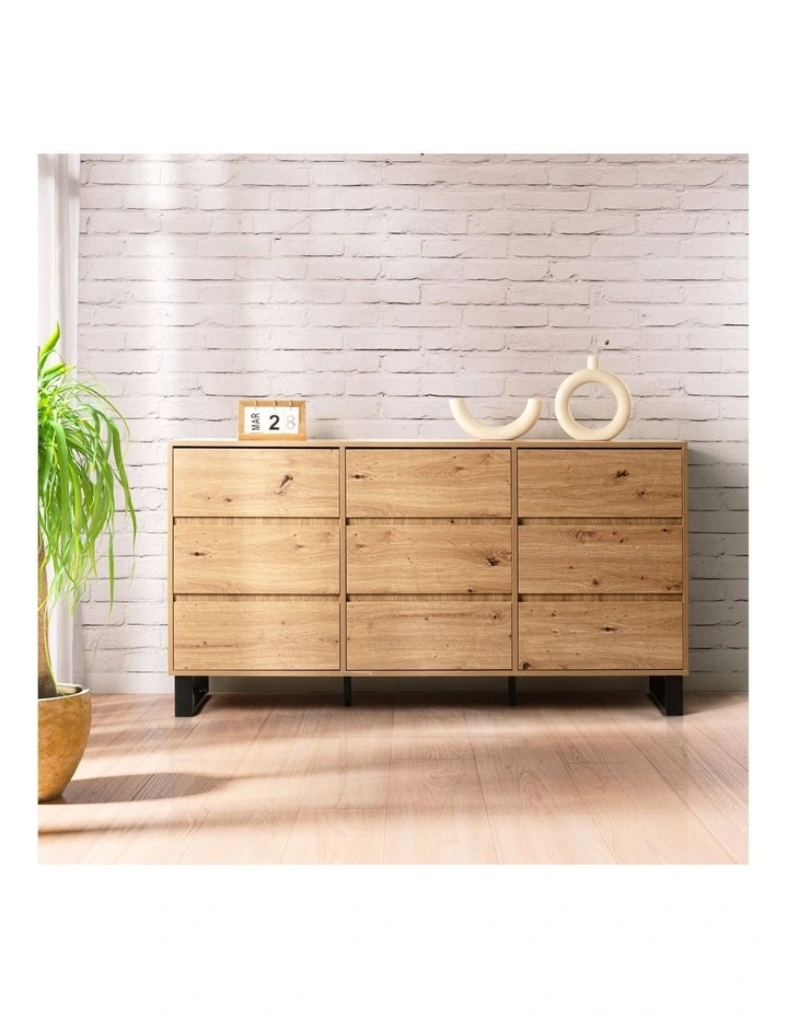 Caleb Chest 9 Drawers Tallboy Industrial Storage Dresser Storage Cabinet image 3