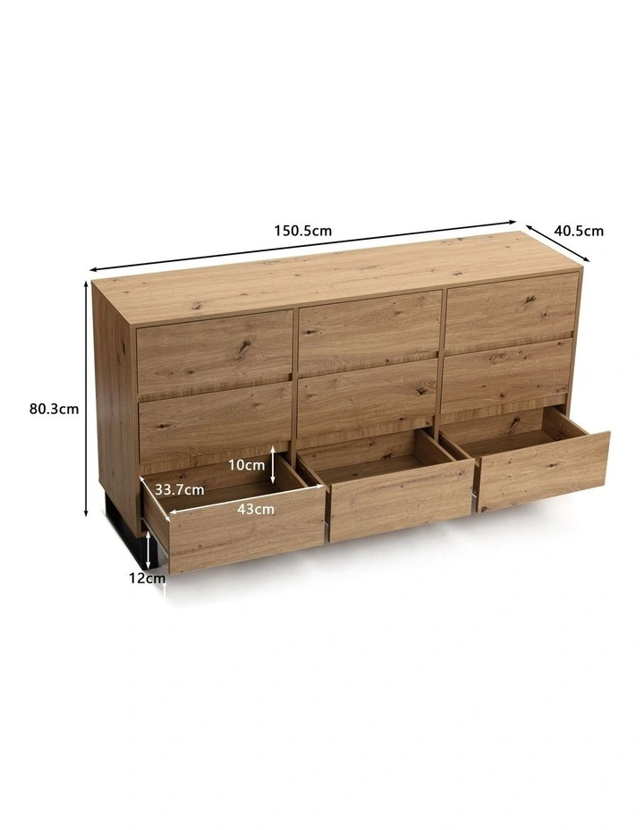 Caleb Chest 9 Drawers Tallboy Industrial Storage Dresser Storage Cabinet image 7