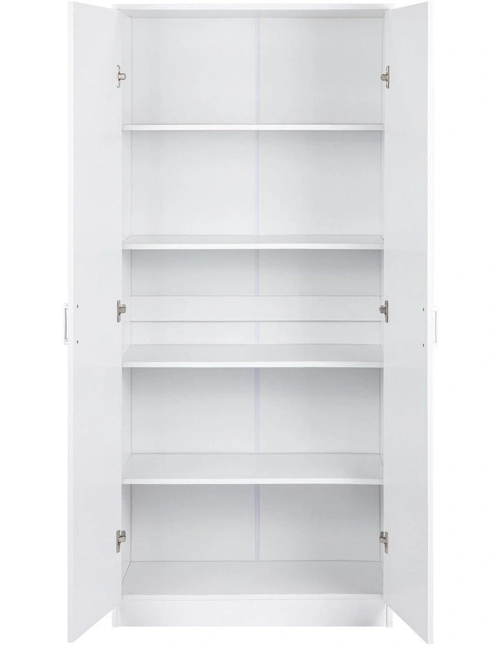 Ivy Pantry Cupboard Storage Cabinet 2 Door 5 Tier Shelf White image 4