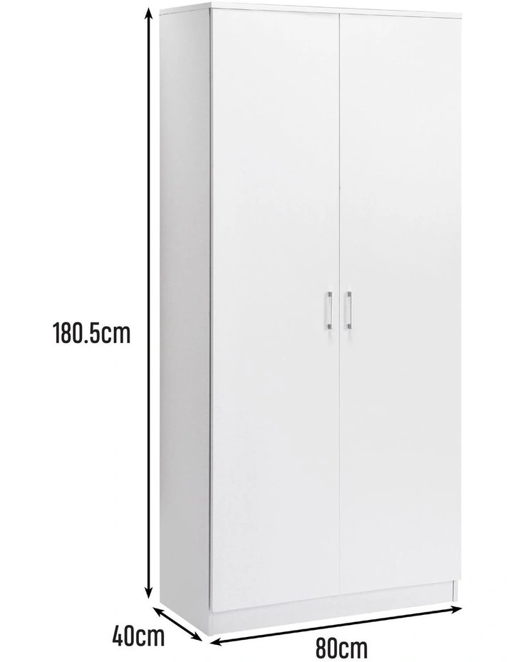 Ivy Pantry Cupboard Storage Cabinet 2 Door 5 Tier Shelf White image 6