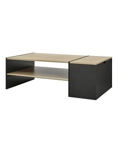 Klea Coffee Table with Storage Oak and Black
