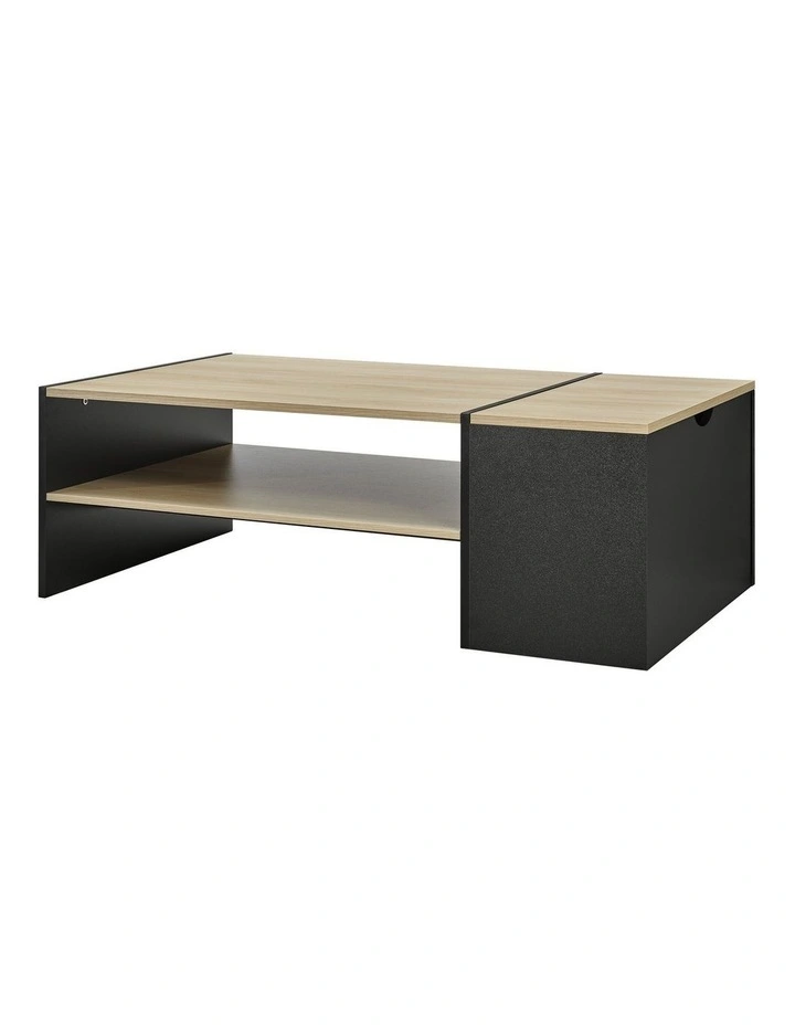 Klea Coffee Table with Storage Oak and Black image 1