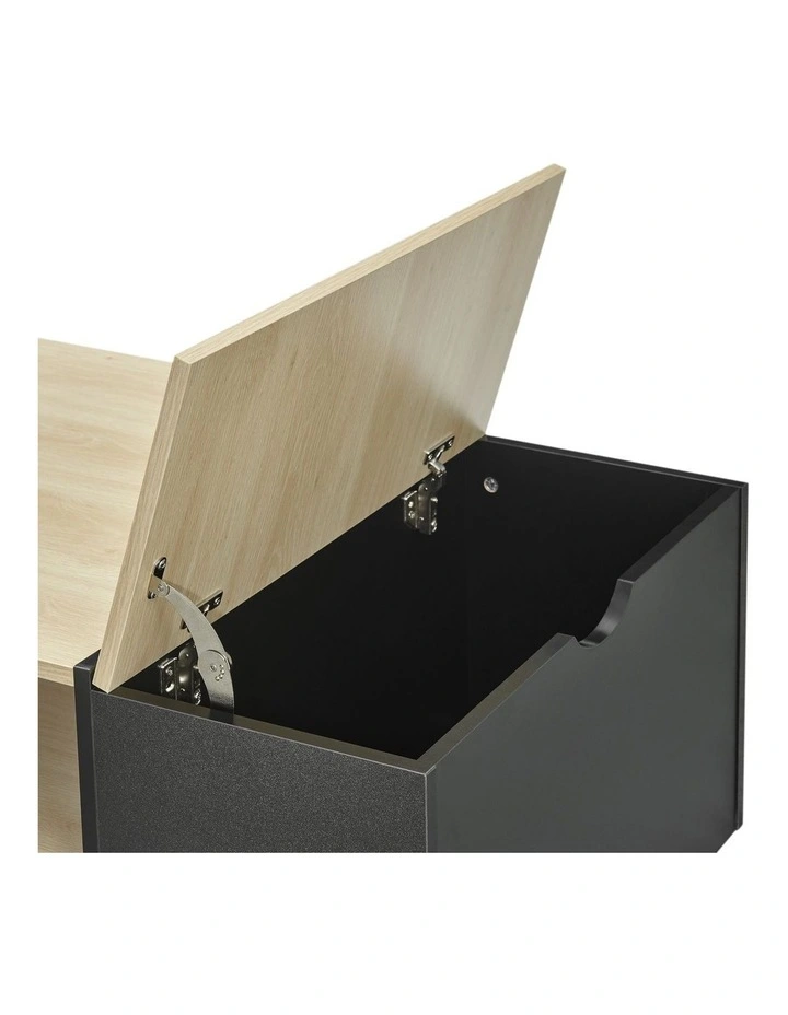 Klea Coffee Table with Storage Oak and Black image 5