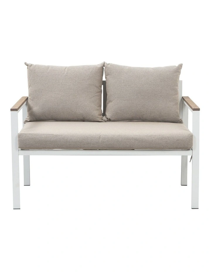 May Outdoor Lounge Garden Set 4 Piece Khaki and White image 3
