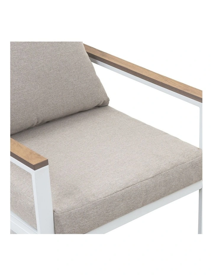 May Outdoor Lounge Garden Set 4 Piece Khaki and White image 5
