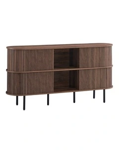 Shane Buffet Storage Shelving Unit 4 Doors Walnut