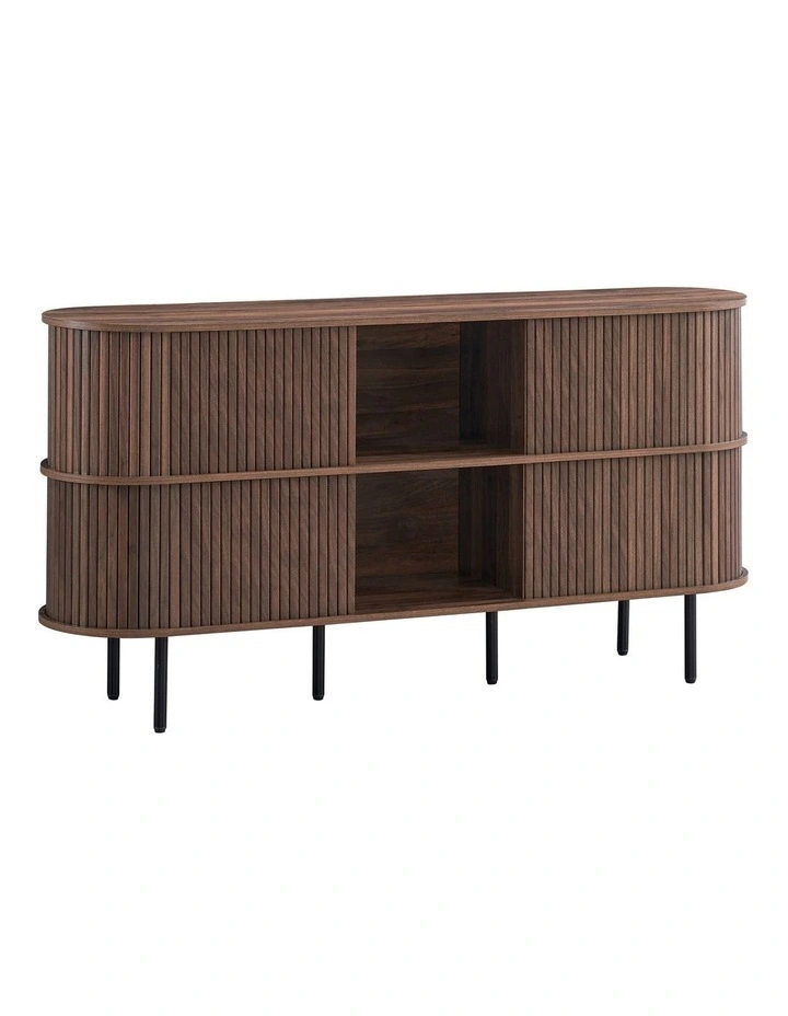 Shane Buffet Storage Shelving Unit 4 Doors Walnut image 1
