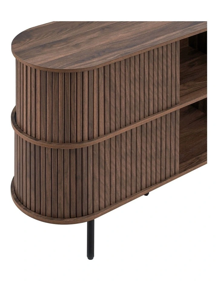 Shane Buffet Storage Shelving Unit 4 Doors Walnut image 5