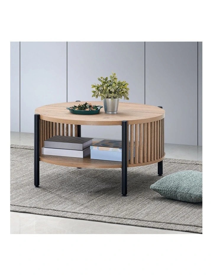 Paula Coffee Table Round 80cm Oak image 2
