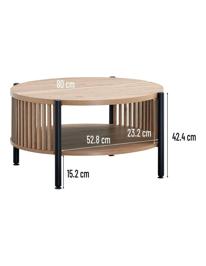 Paula Coffee Table Round 80cm Oak image 5
