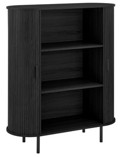 Kayla Cabinet Cupboard Storage 2 Doors 3 Levels Black