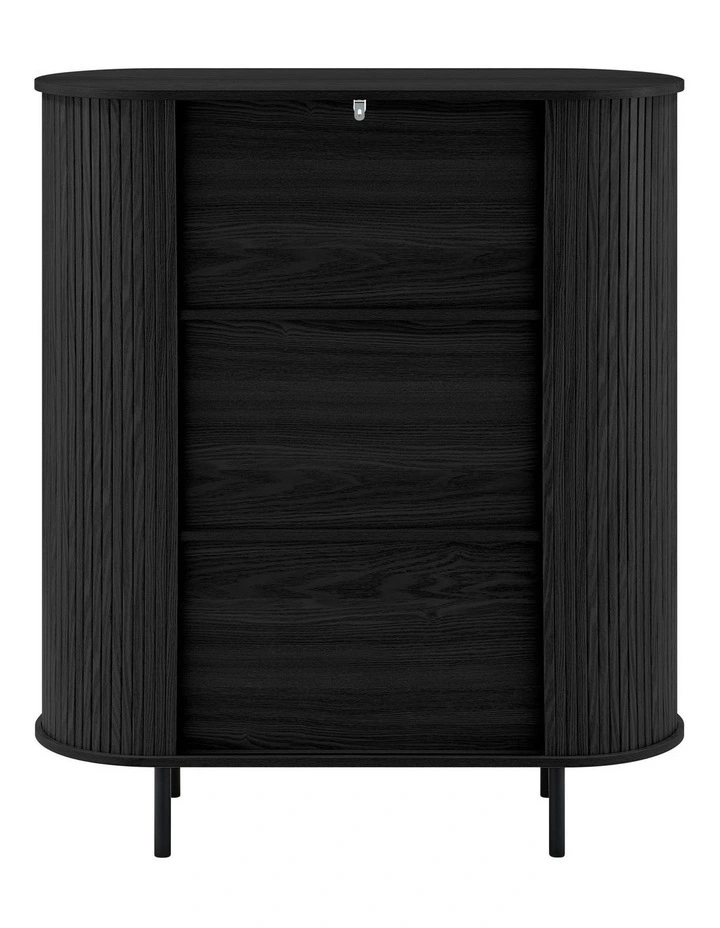 Kayla Cabinet Cupboard Storage 2 Doors 3 Levels Black image 4