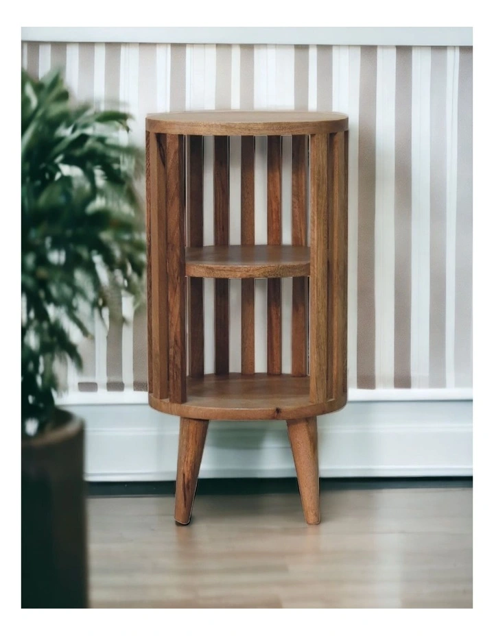 Solid Wood Ariella Double Shelf in Brown image 2