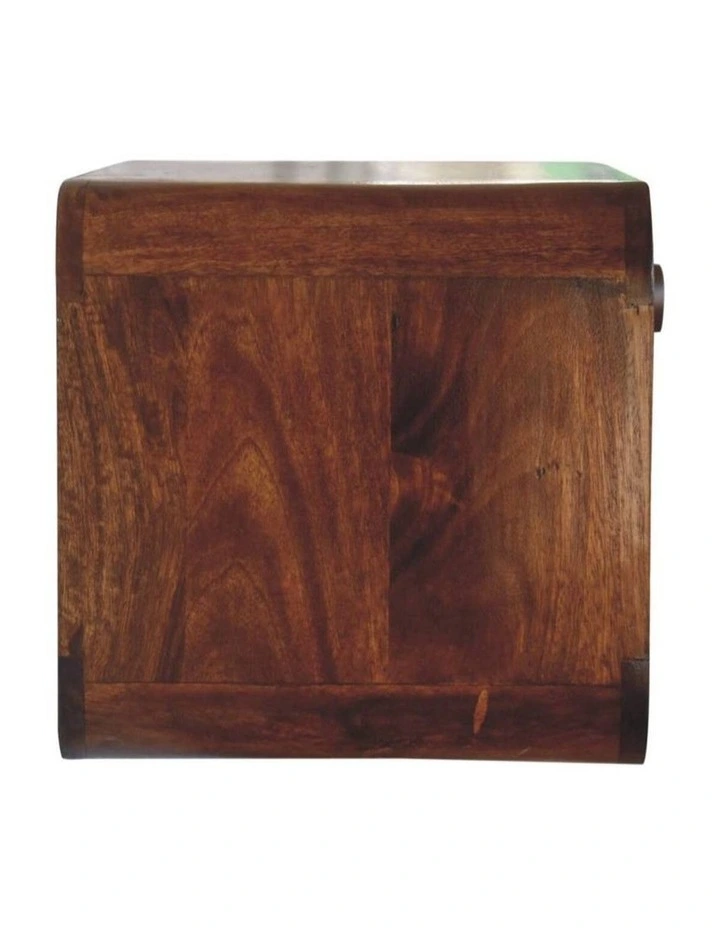 Artisan Furniture Solid Wood Chestnut Wall Mounted Open Woven Bedside, 1 Drawer & 1 Shelf, Brown image 5