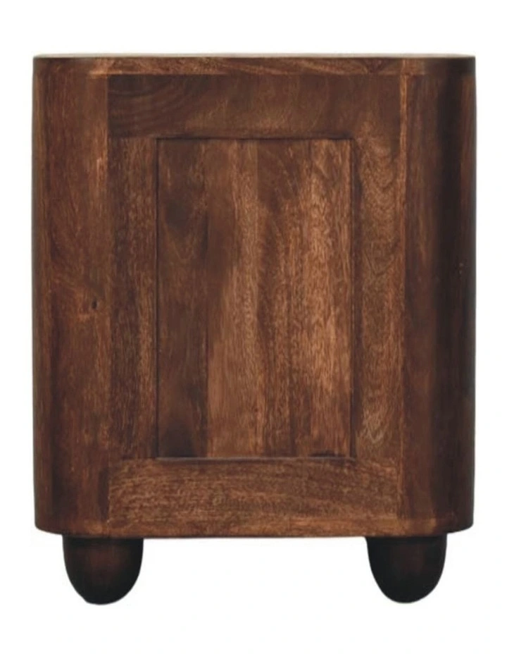 Solid Wood Marlowe Fluted Nightstand 2 Drawers in Brown image 6