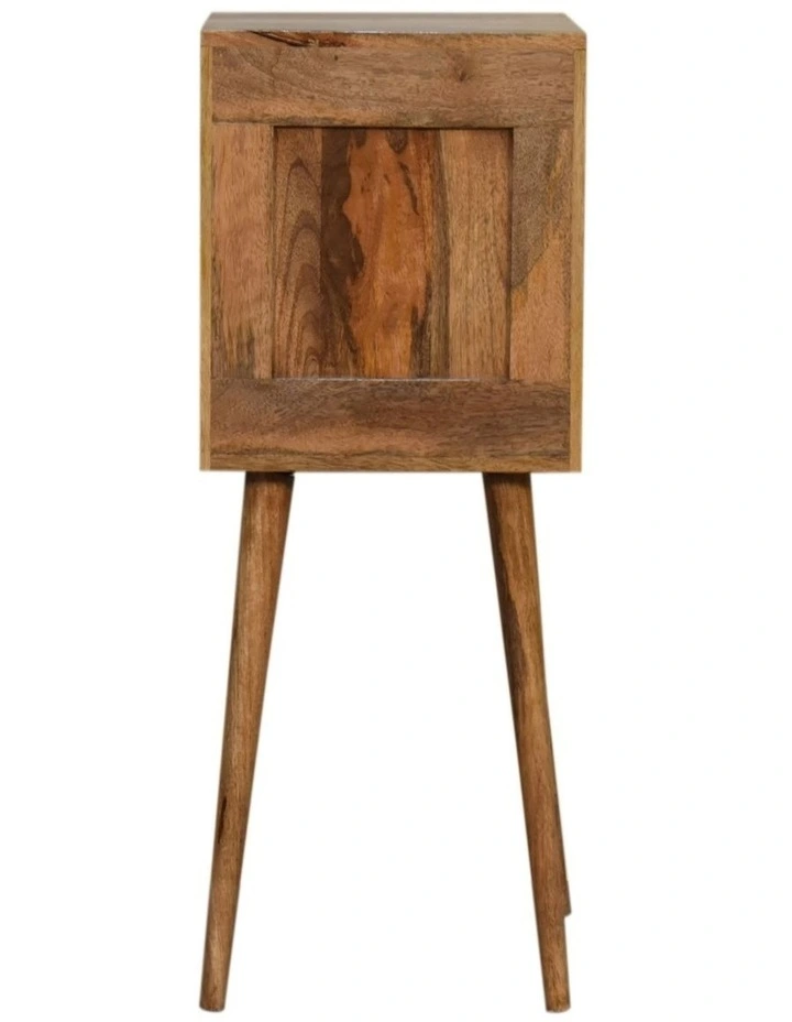 Solid Wood Mini Cube Carved 2 Drawer Bedside in Brown image 6