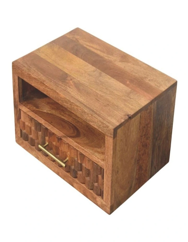 Solid Wood Cadiz Carved Slot-Drawer Bedside in Brown image 4