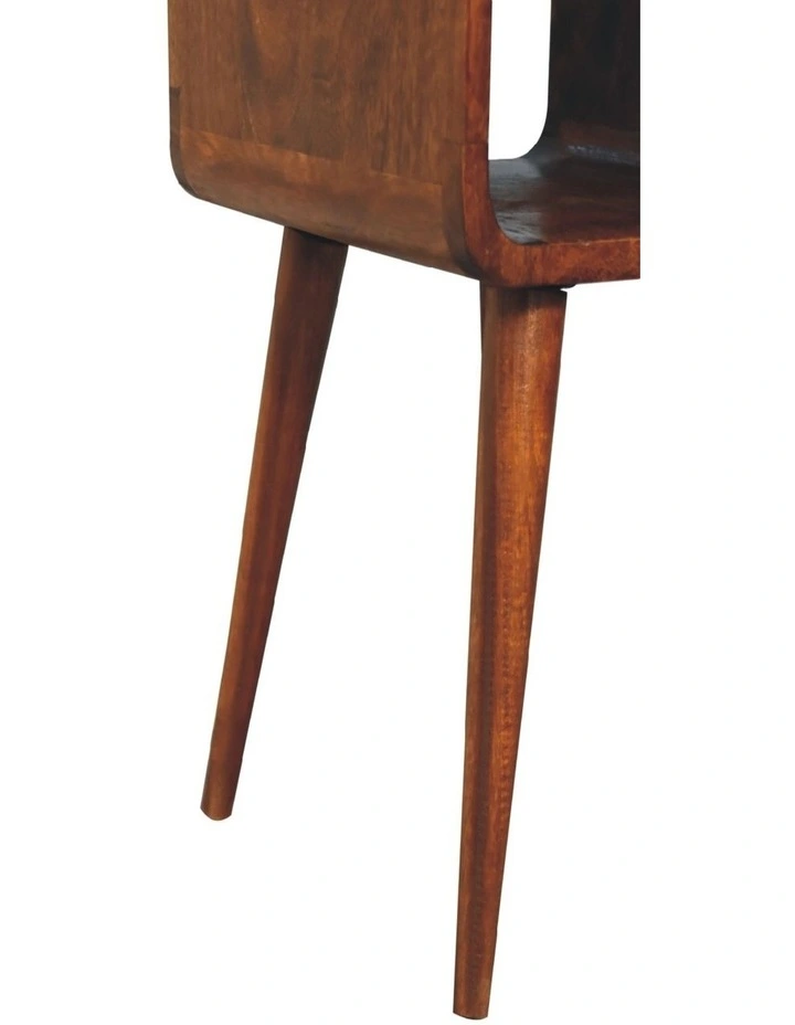 Solid Wood Mini Chestnut Curve Lower Bedside in Dark Brown image 6
