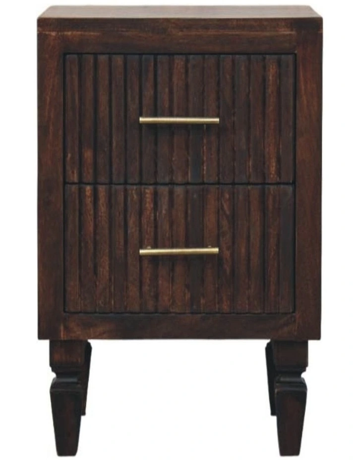 Artisan Furniture Solid Wood Belmont 2 Drawer Nightstand, Dark Brown image 1