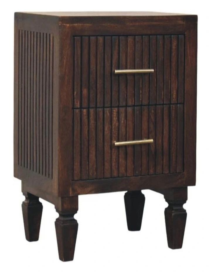 Artisan Furniture Solid Wood Belmont 2 Drawer Nightstand, Dark Brown image 3