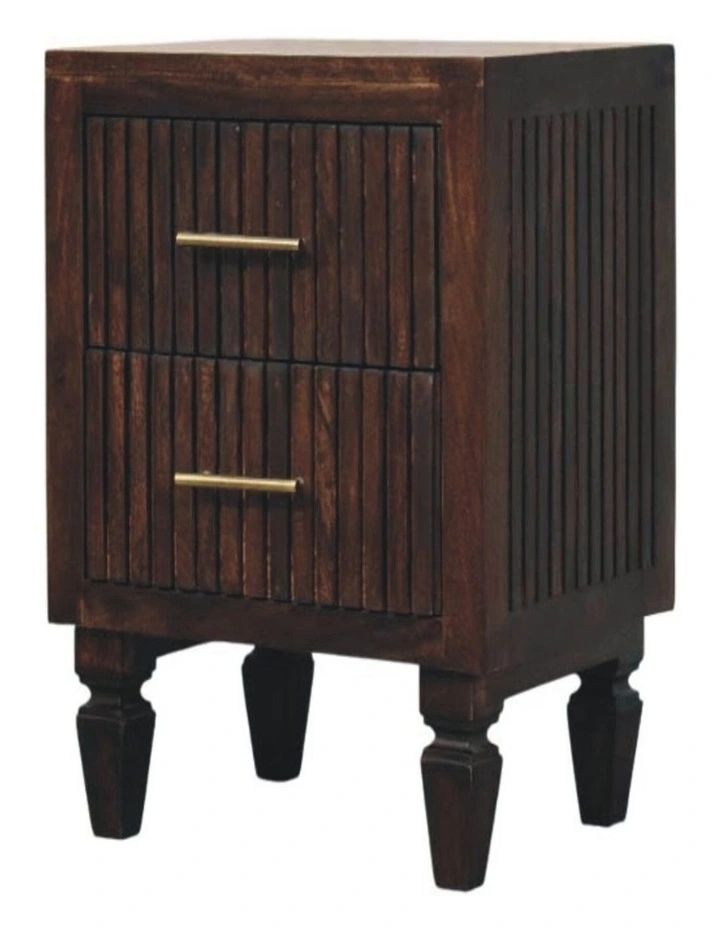 Artisan Furniture Solid Wood Belmont 2 Drawer Nightstand, Dark Brown image 4