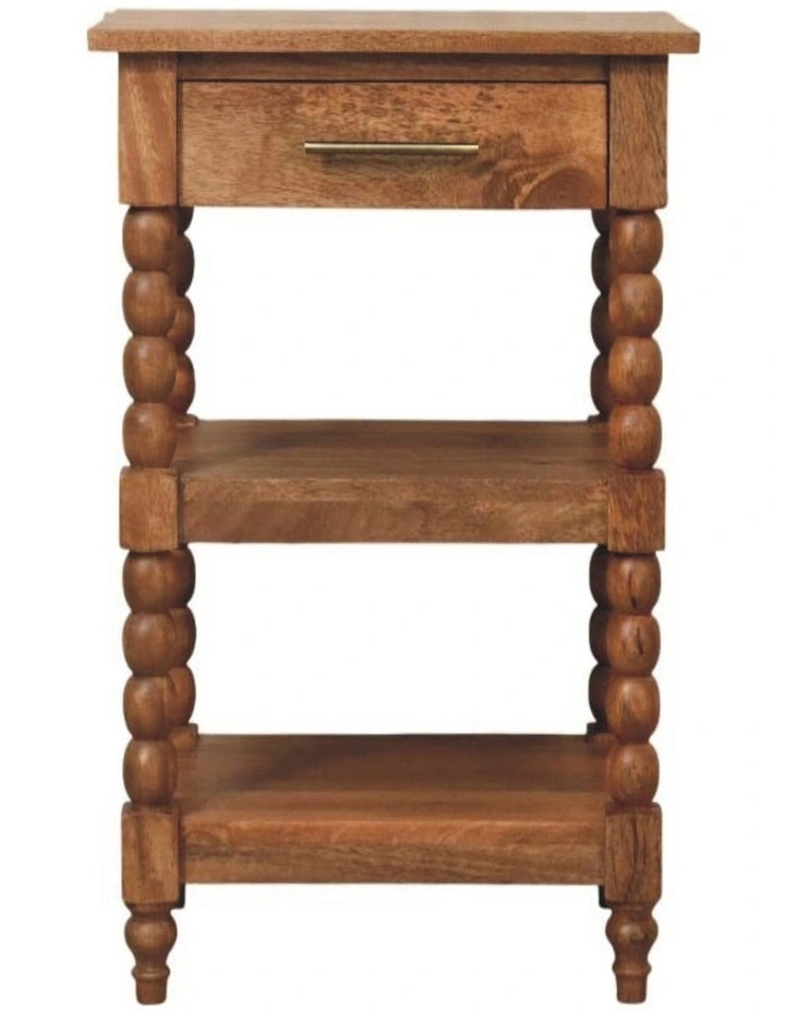 Solid Wood Barley Twist Side Table in Brown image 1