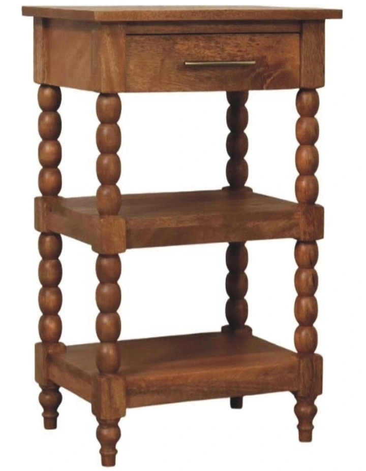 Solid Wood Barley Twist Side Table in Brown image 3