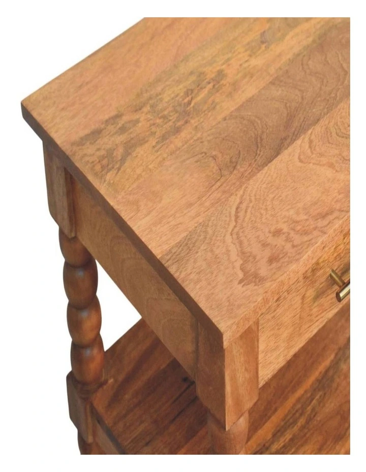 Solid Wood Barley Twist Side Table in Brown image 4