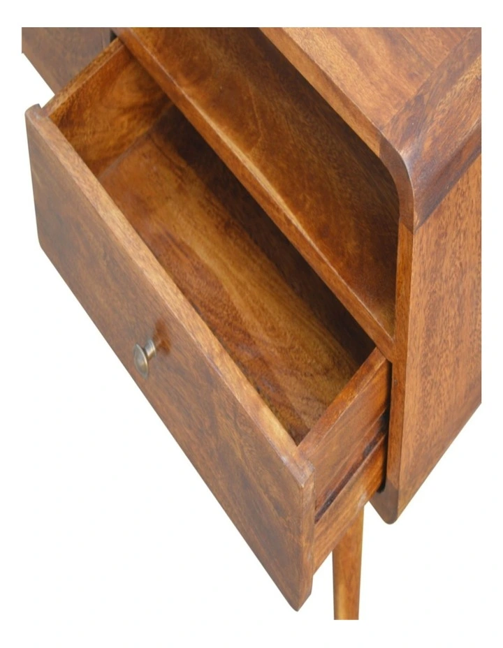 Solid Wood Curved Chestnut Media Unit in Dark Brown image 5