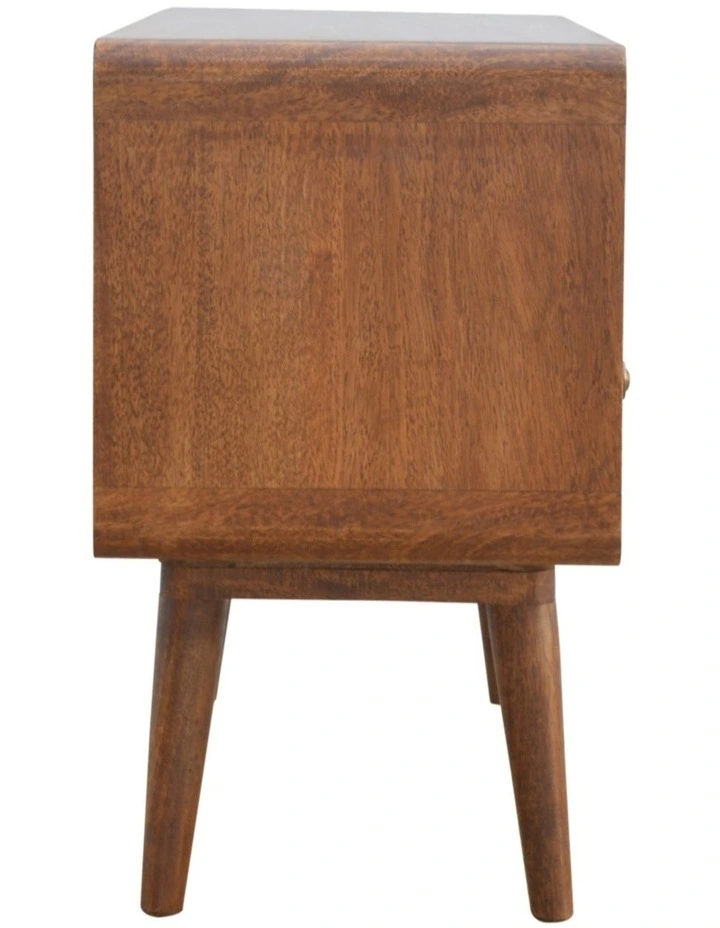 Solid Wood Curved Chestnut Media Unit in Dark Brown image 6
