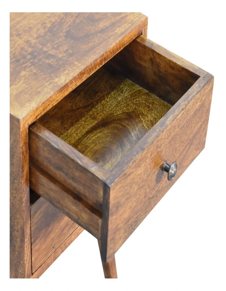 Solid Wood Mini 2 Drawer Chestnut Bedside in Brown image 5